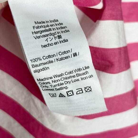 J. Crew Garcon Long Sleeve Button Up Shirt Womens Pink White Stripe Cotton - Picture 9 of 10
